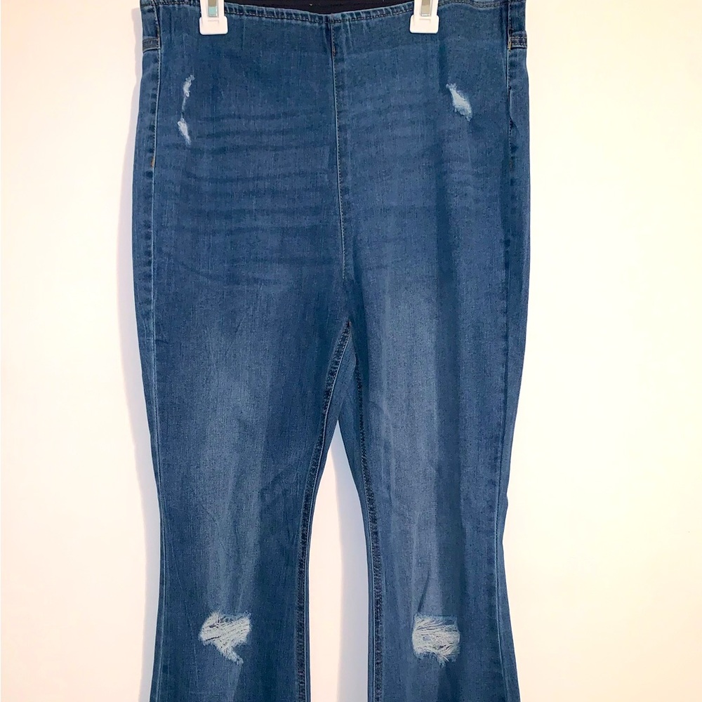 Tinseltown Blue Ripped Flair high-waisted Jeans